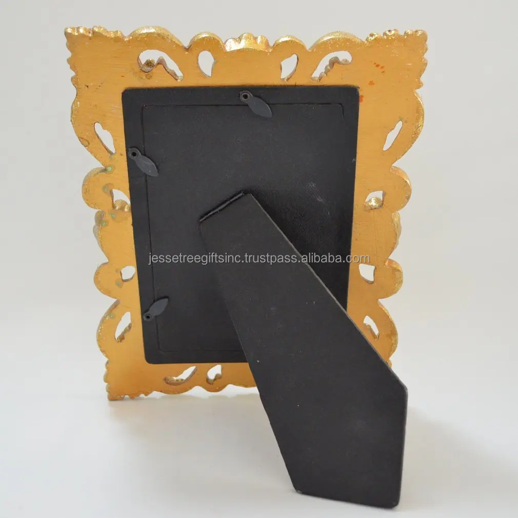 Металлическая и стеклянная настольная фоторамка с золотым порошковым покрытием рельефная дизайнерская рамка высокого качества для украшения дома