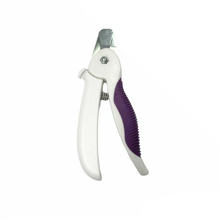 Dog Nail White Purple Clipper with Safety Guard for Pet Care