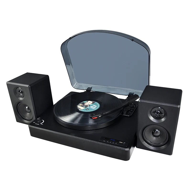 Classical CD Player Built-In Speaker Vinyl Turntable Record Player