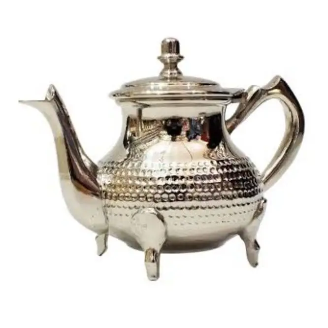 Vintage Moroccan Brass Teapot Featuring Detailed Handcrafted Designs and Stunning Accents