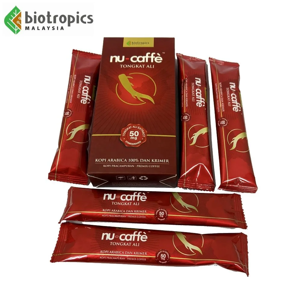 New Tongkat Ali Longjack Instant Coffee Nu-Caffe with Non-Dairy Creamer Prepacked in Sachets Each Box 5 Sachets