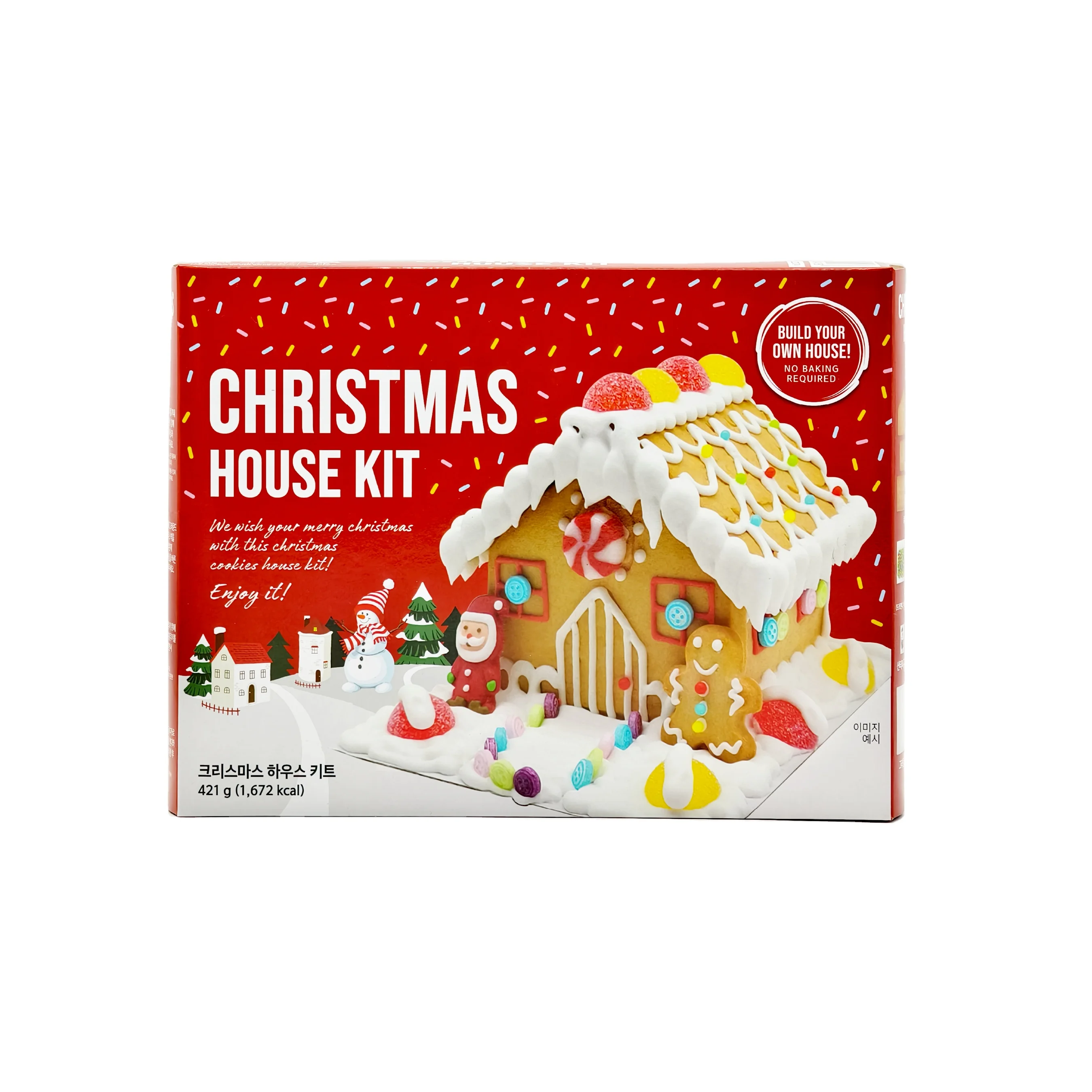 Hot Sale Custom Gingerbread House Biscuit Cookies OEM/ODM 421g for Home Baking at Christmas