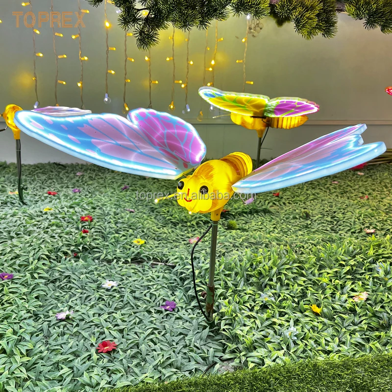 decorative lighting IP65 Dynamic led 3d butterflies move Butterfly Lamp For Outdoor Garden Street Decoration