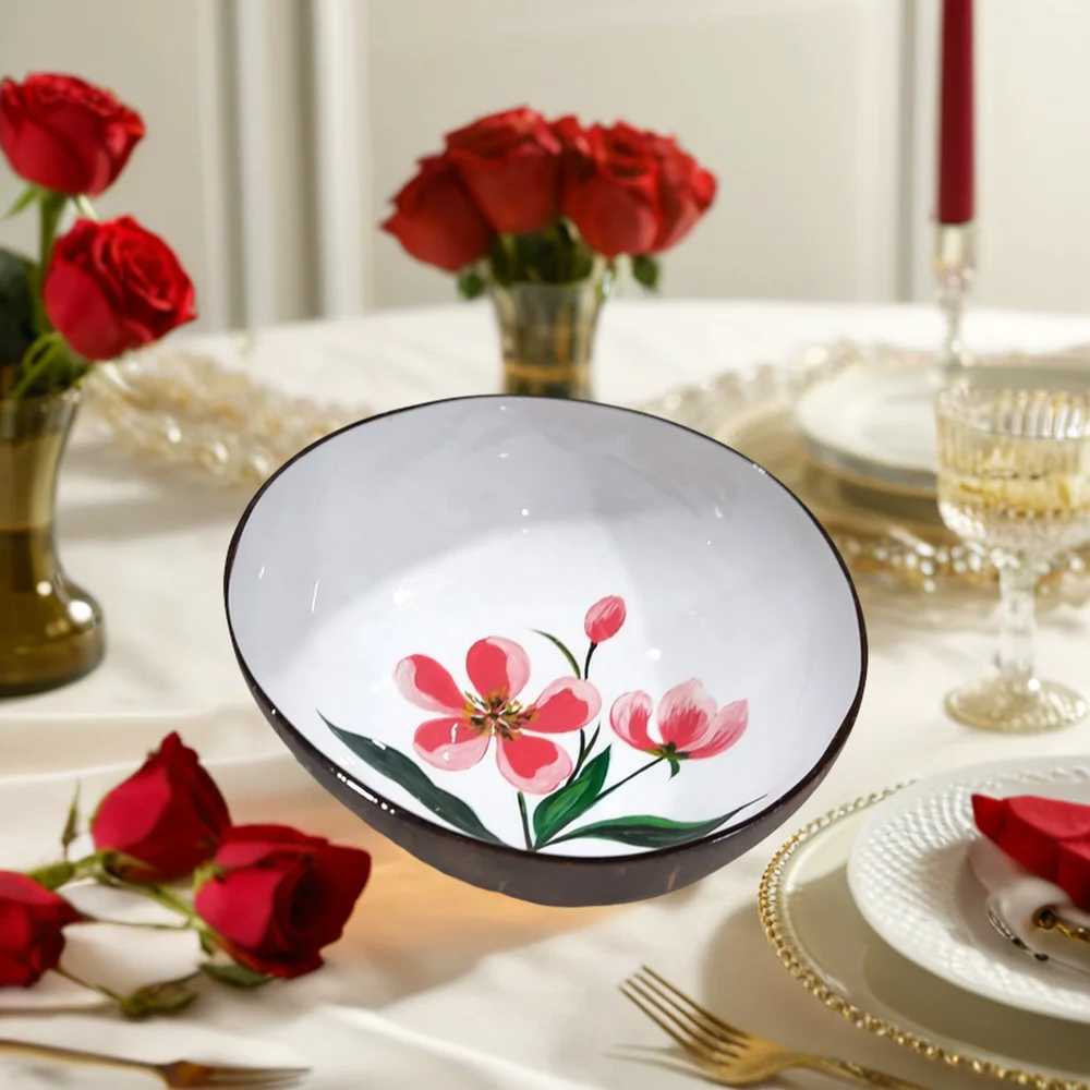 Organic Coconut Bowl Candle For Candle Holder Coconut Shell Cup For Candle making Coconut Bowl dinner ware set