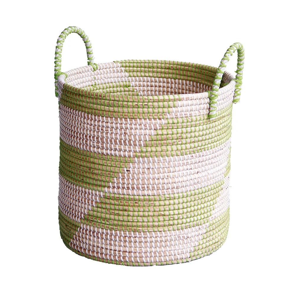 High Quality Large Seagrass Baskets with Lid Organizer for Home Hotels Kids & Laundry for Clothing Storage