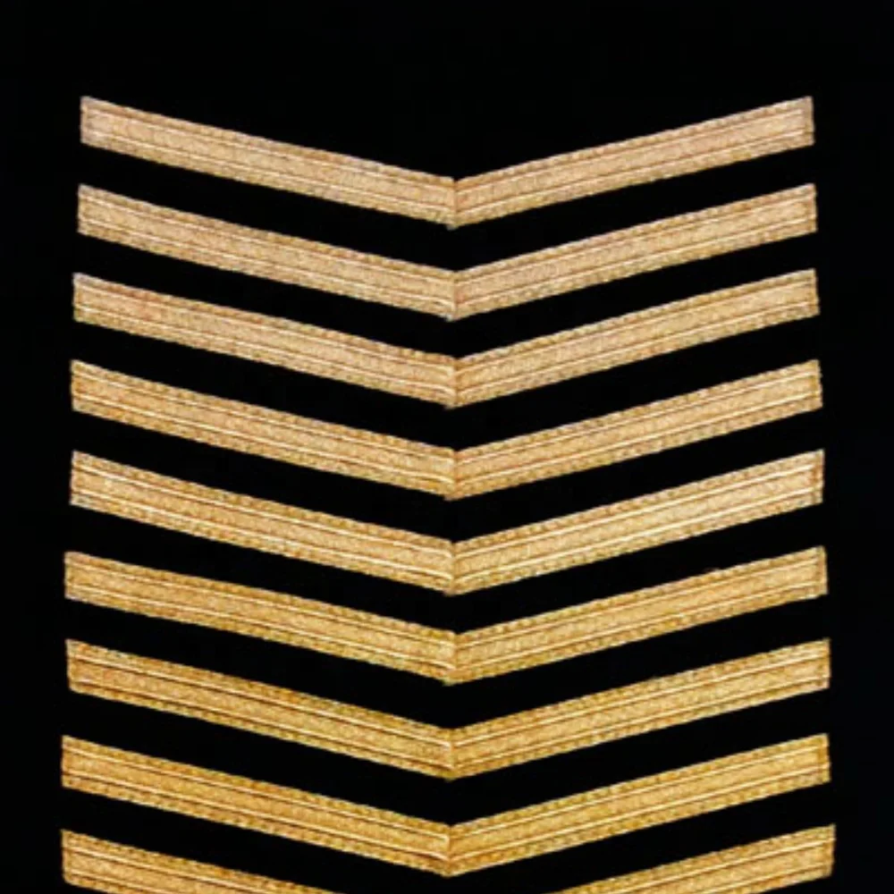 Genuine British royal Navy RN Gold Chevrons Patch badge Blazer Badge Bullion Wire HandMade Embroidered