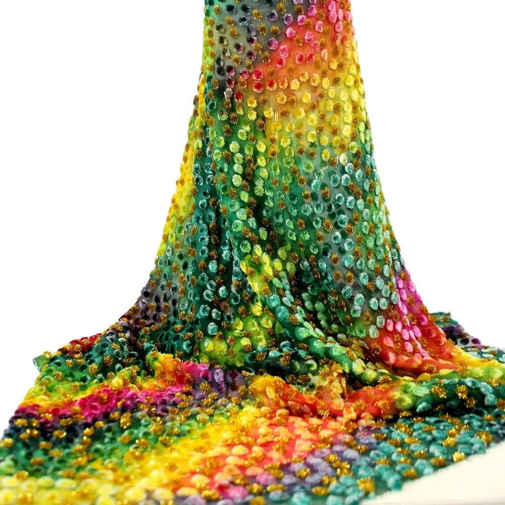 Fareastex mulberry silk fabric 135 cm full width silk georgette fabric base velvet ombre silk fabric hand printing