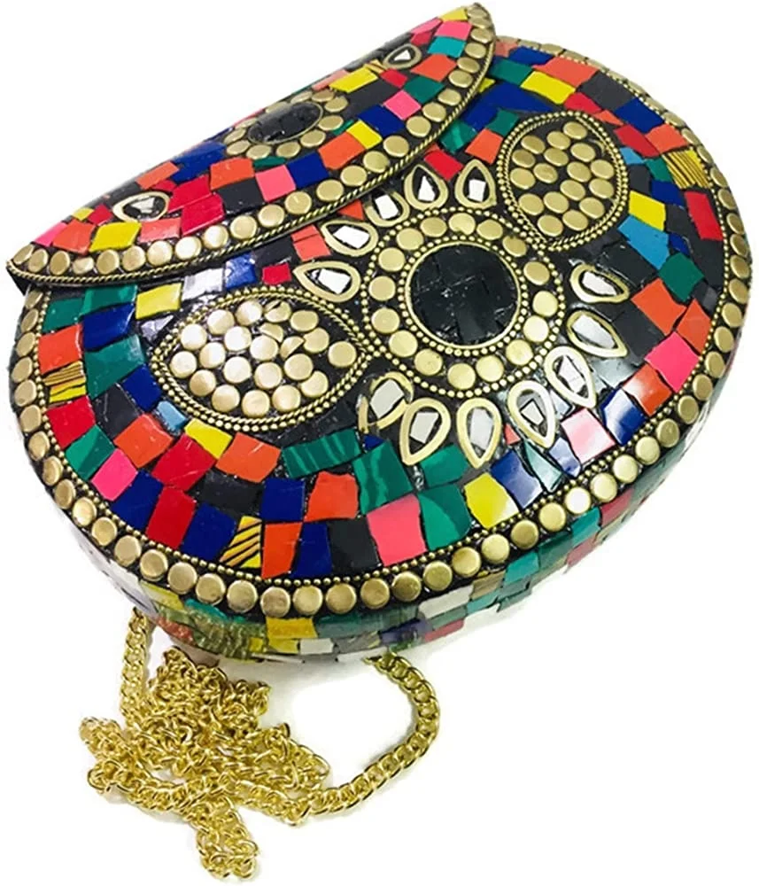customized handcrafted  highly polished Beautiful  customized  mother of pearl fashion handbag  for  women  from India ,