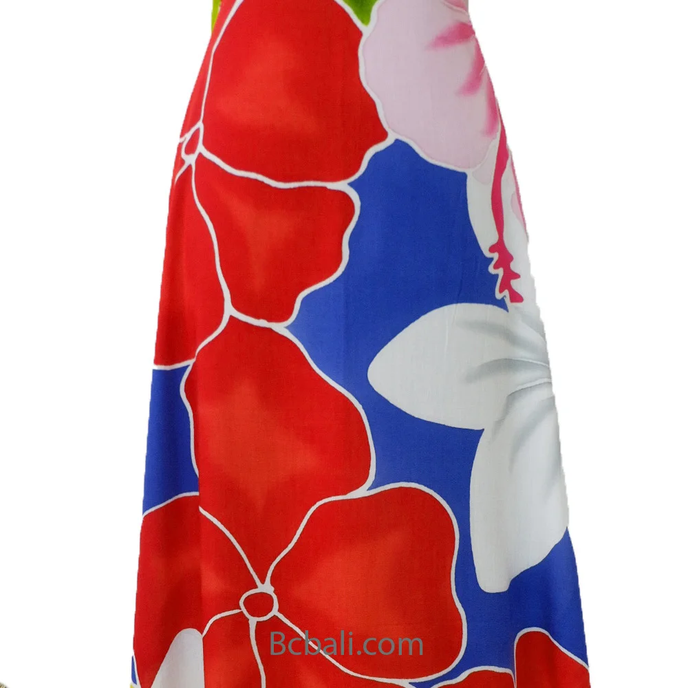 Wholesale Price Summer Clothing Beach Cover Sarong Pareo Rayon Handpainting Floral Tropical Design No 1 Quality Material