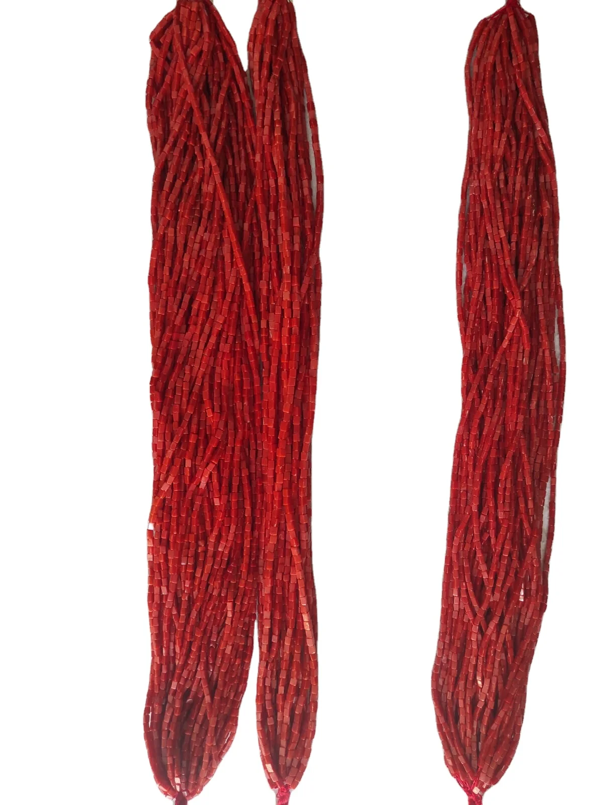 RED ORANGE CORAL SQUARE CUBE BEADS 3 to 5 MM STRANDS  for Making Jewelry Necklace Round Shape A GRADE 18 Inch-45 CM