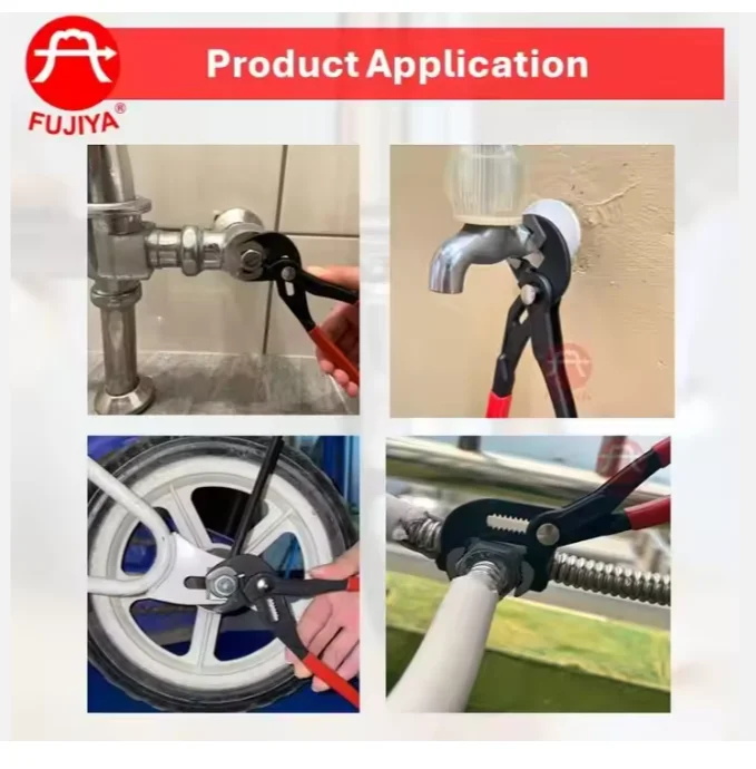 FUJIYA German Type Heavy Duty Aluminum Steel Straight Telescopic Pipe Wrench PVC Metric Serrated OEM Customizable Plumbing Tool