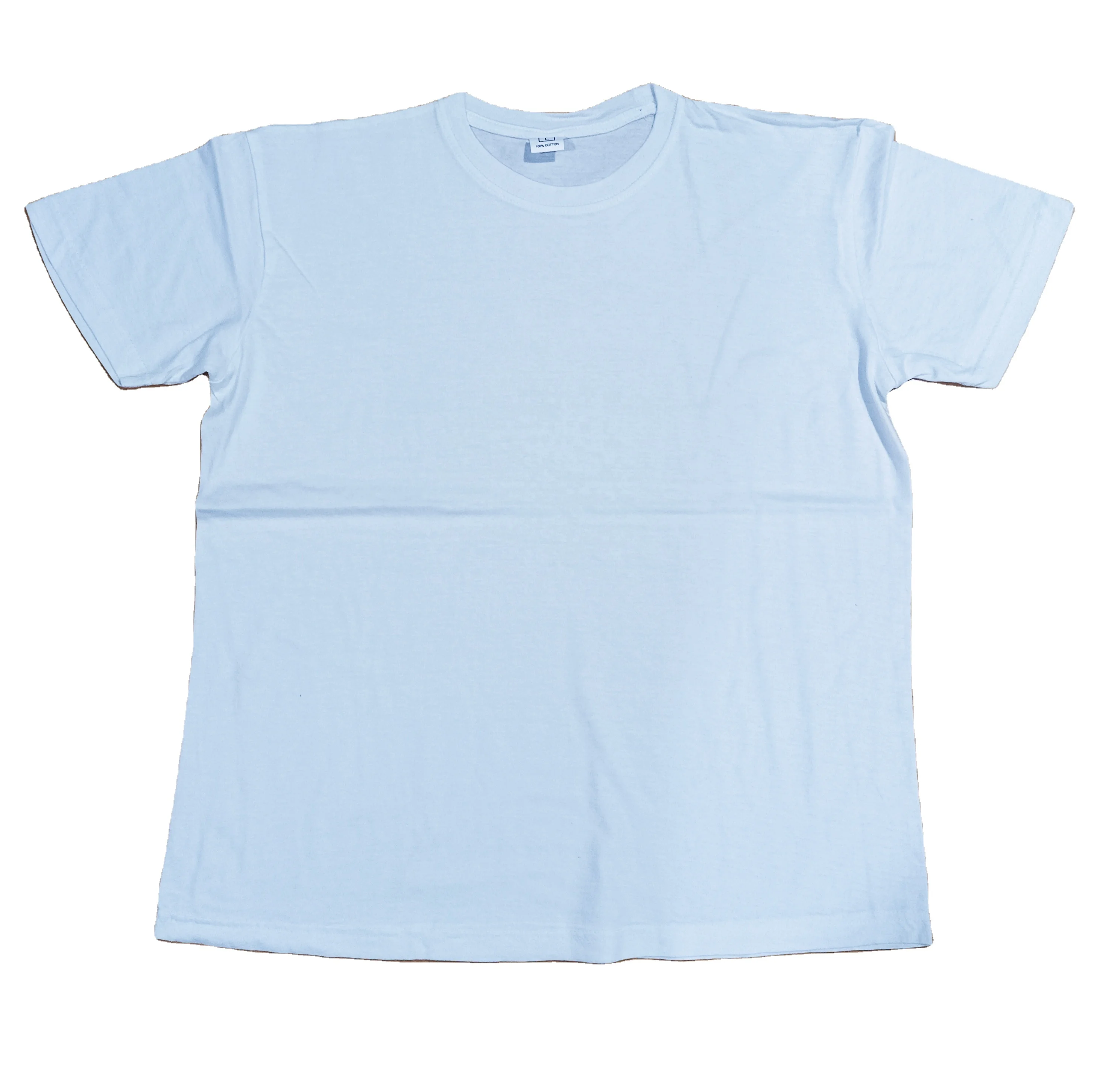 120g low gsm fabric 100% cotton Plain White Color Customized Print Promotional blank t shirt cotton wholesale good price tshirt