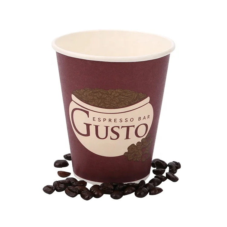 High quality single wall paper cup disposable coffee cup custom logo printed hot drink paper cup