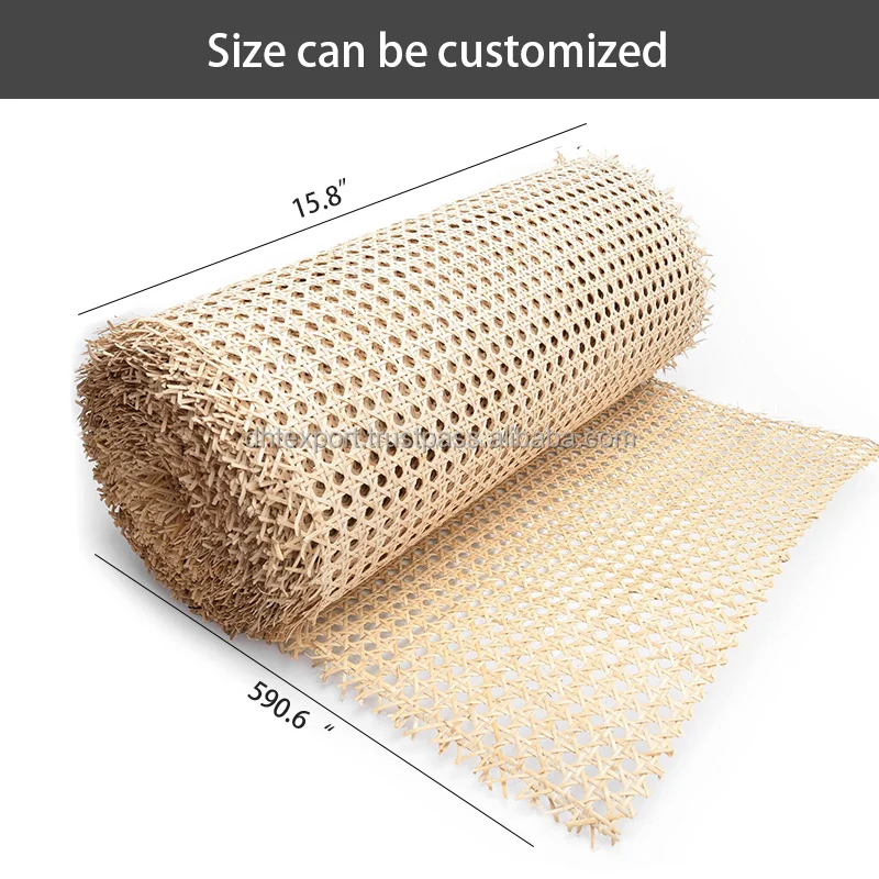Natural 60 70 80 cm Whicker Raw Material Rattan Webbing Cane Rattan Webbing Roll High quality DHT Handicraft Made in Vietnam