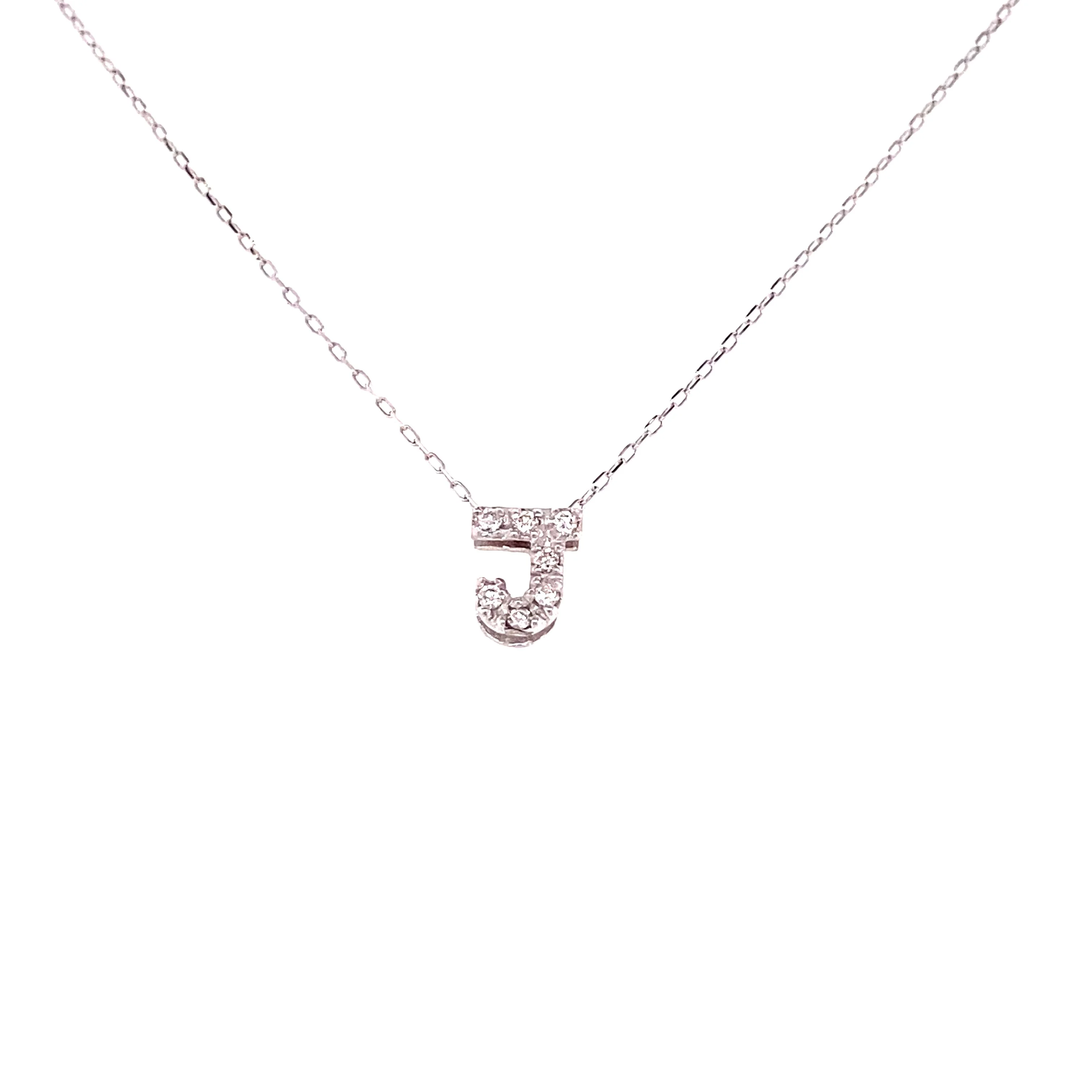 JMW Japan Made Solid K10 K18 gold Initial Real natural Diamond necklace Pendant Letter J 0.05ct Cute lovely movable pendant