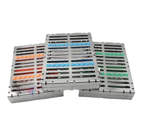 
10Grid Dental Sterilization Cassette Rack Surgical Instruments Holder Tray Stand Autoclavebale Detachable Box 