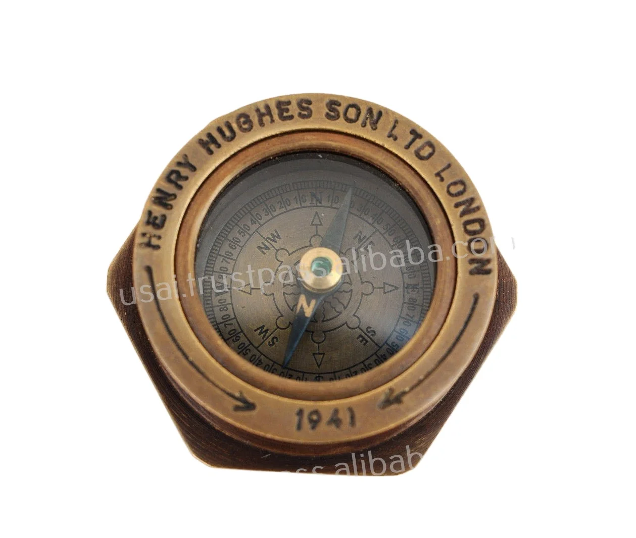 Латунный компас античный Королевский Темно-синий плоский компас-1 5 Дюймовый