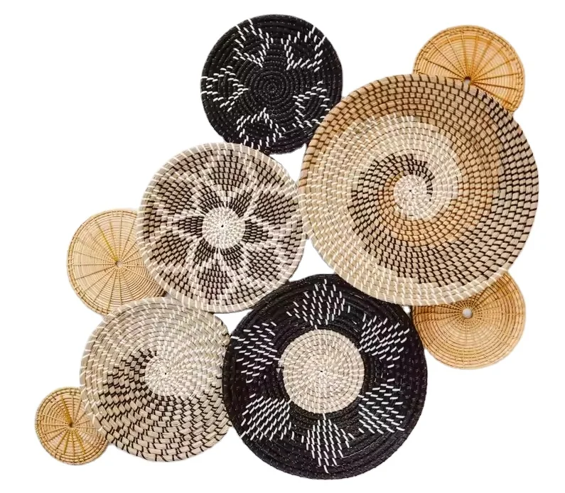 Handicraft 100% Vietnamese Seagrass Baskets Handmade for Home Decoration, Wall Hanging Basket home decor Boho African style