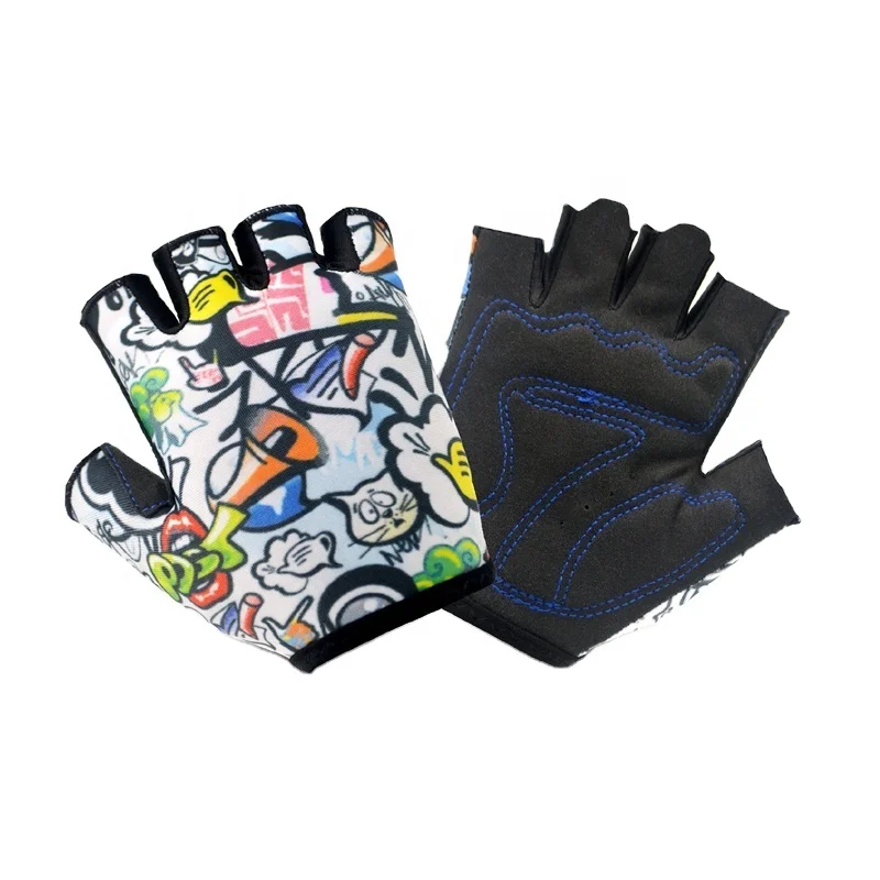 Summer Fingerless Kids Cycling Gloves Breathable Gel Cycling Dirt Bike Riding Glove/ Youth Cycling Gloves