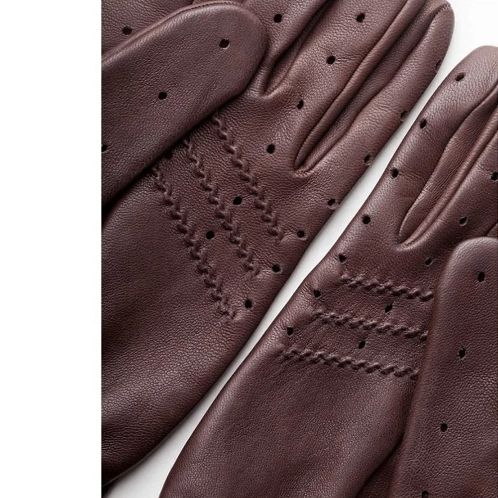 Распродажа онлайн лидер продаж изготовленные на заказ модные черные кожаные перчатки из овчины для вождения автомобиля защитные хорошего качества