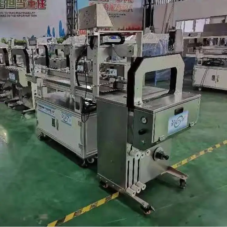 Automatic Bander Transport Conveyor Belt Paper Tape OPP Plastic Healthy Fresh Food Box Bundling Banding Machine