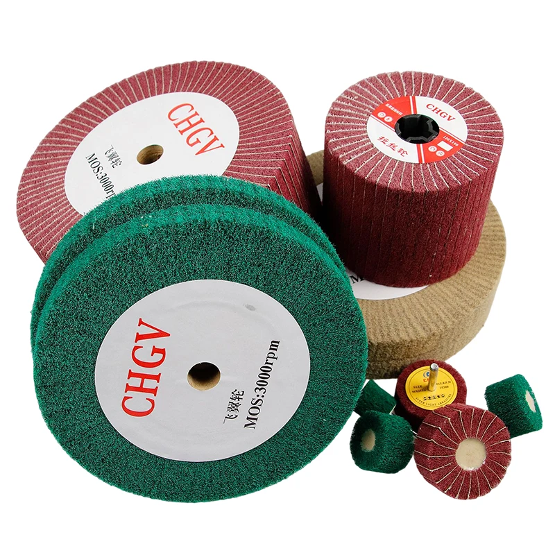 Nylon Fiber Flap Polishing Wheel Disc 6inch / 8inch 320 Grit Abrasive Buffing Wheel for polishing metallic surface