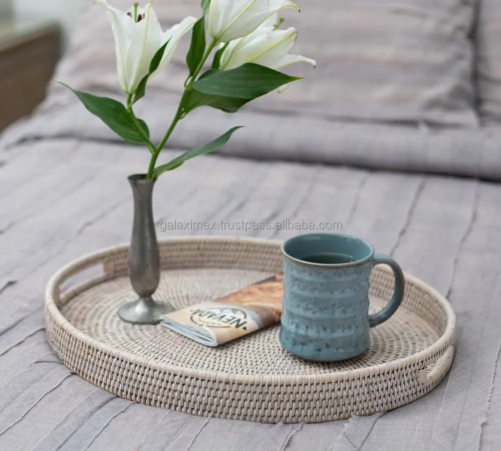 Овальные сервировочные лотки из ротанга Whitewash бамбуковые мраморный сервировочный лоток кухонный Органайзер кухонные аксессуары