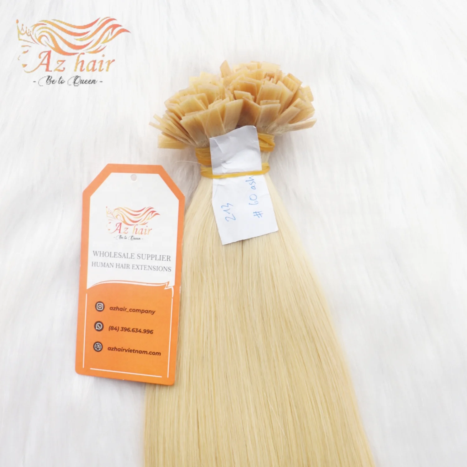 Light Blonde Flat Tip Human Hair Extensions Virgin Hair Extensions >=80% Longest Hair Ratio No Chemical Processing