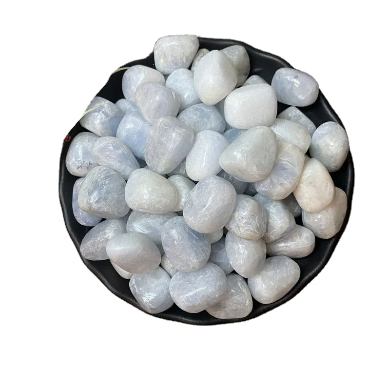 Blue calcite  healing crystal tumbled stone medium/ large tumbled stone  with premium quality : Blue calcite  Tumbled stone