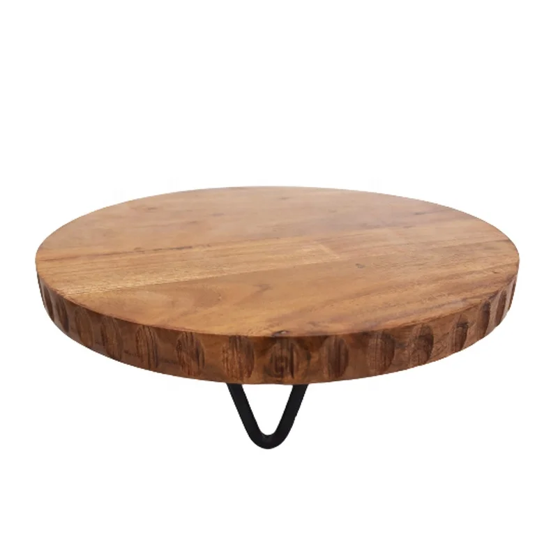 Оптовая продажа оптовая круглая подставка для торта из дерева и мозаики высшего качества с фиксированным основанием естественный цвет свадебного центрального зала ручная работа