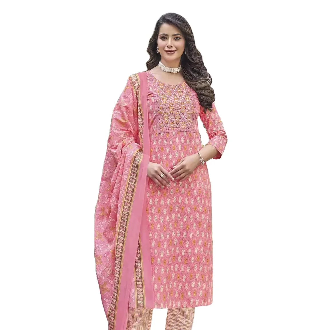 New Collection Malaysian cotton with cotton lining and Embroidery neck Kurtis for women online sale