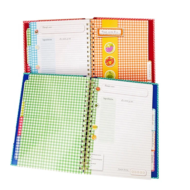 Custom Printing Hardcover Concealed Wire-O Binding Notebook with color separator pages