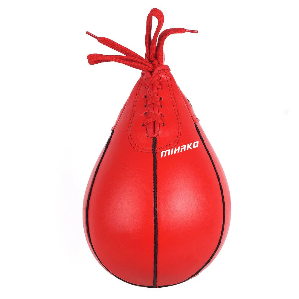 Speed Ball Boxing Leather MMA Muay Thai Training Punching Dodge Striking Bag Kit Hanging Swivel Workout Speedball