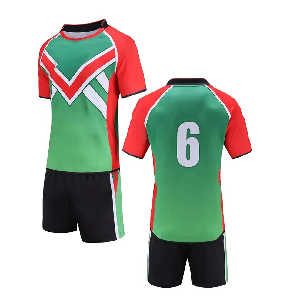 Custom Wholesale Sports Men Rugby Jersey shirt and shorts sets for men OEM Service Sublimation rugby league set