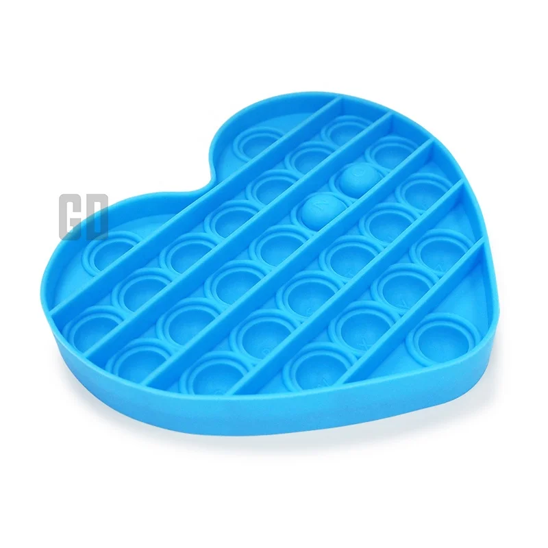 Push Pop Bubble Fidget popit fidget toy blue heart