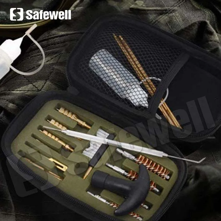 SWHGR-17 Cleaning Kit .22.357/9mm.40.45 Caliber Brass Jags Tips and 2 Empty Bottles for Outdoor