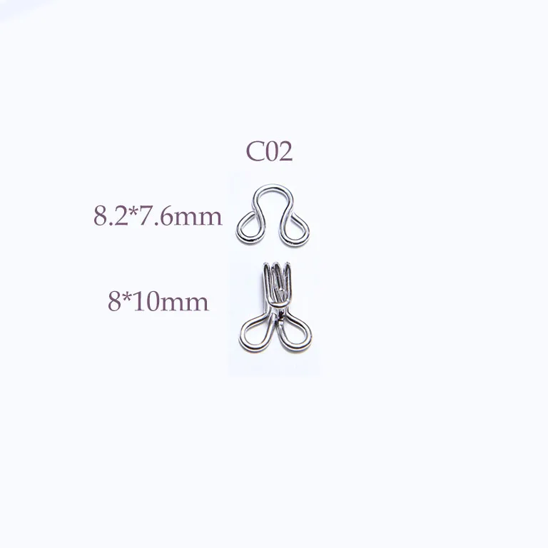 8.2mm Taiwan Made Rounded Hook and Eye for sewing wedding gown