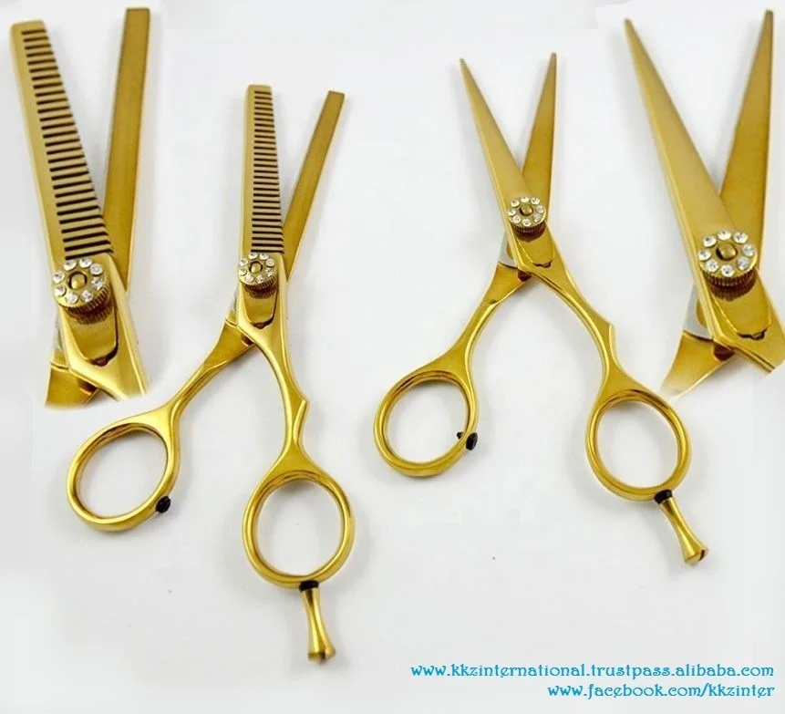 High Quality Stainless Steel Hair Dressing Scissors Set Customized Logo Barber Shears Beauty Hair Cutting Packaging Included