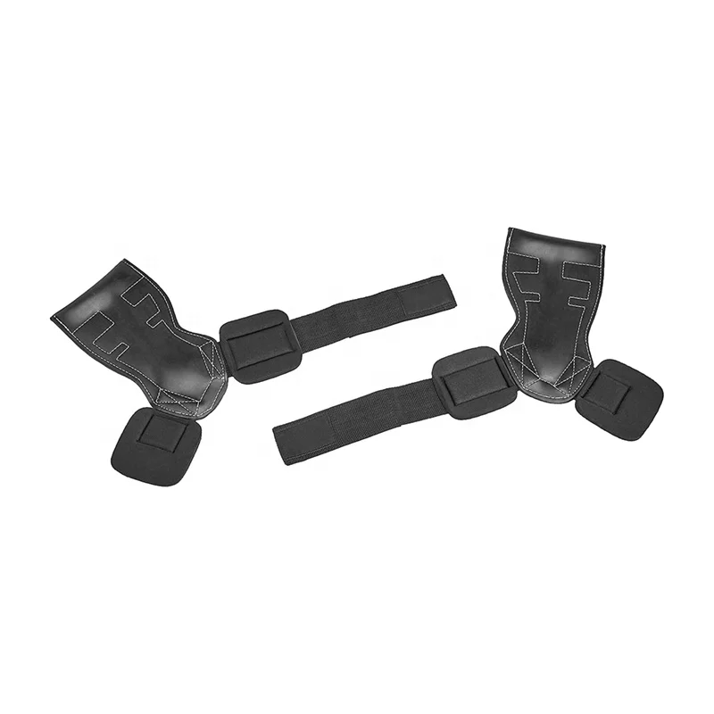 OEM Manufacturer Customized Carbon Leather Weightlifting Hand Grips Unisex Anti Slip Rubber Pam Grip Pad Gym Wrist Wraps Grips