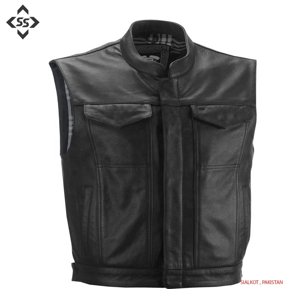 mesh vest pocket Motorcycle Leather Vest Men Spring New Fashion Punk Sleeveless Jacket V Neck Plus Size Waistcoats