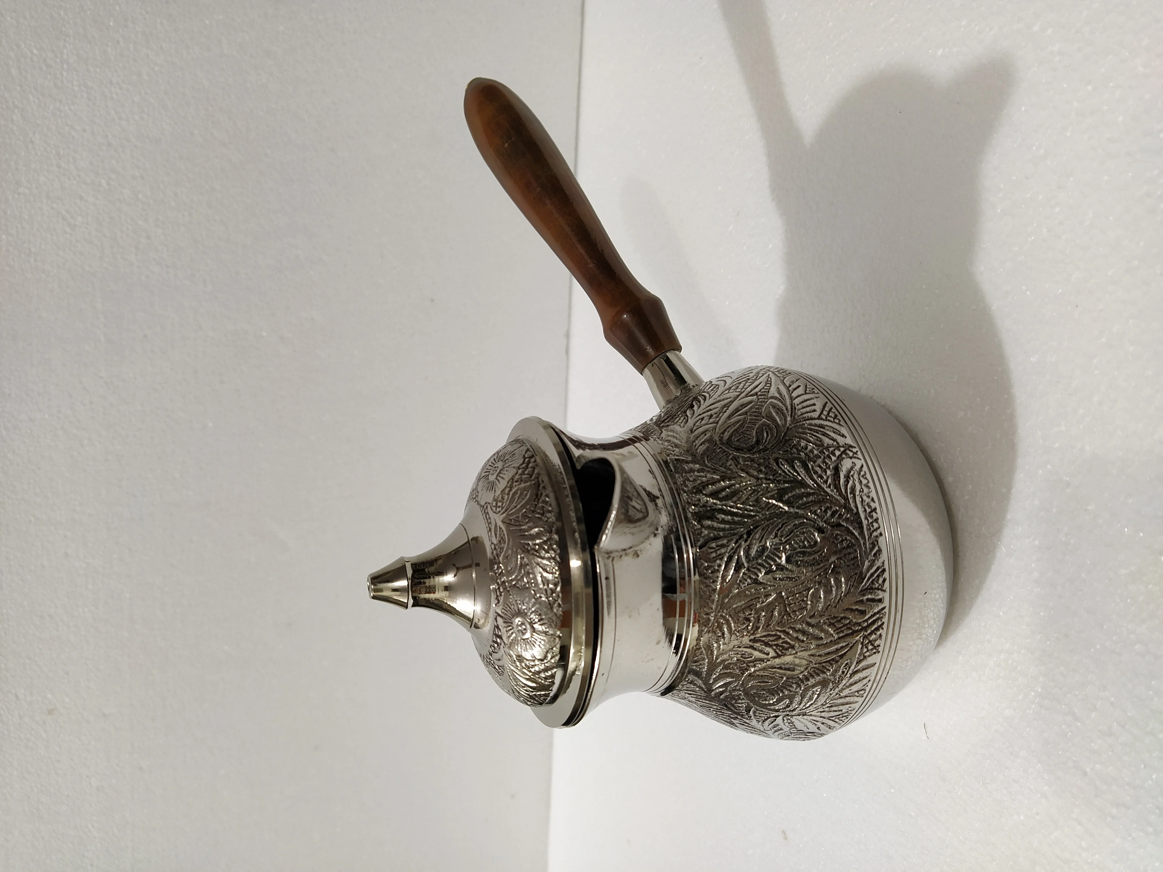 Brass Silver Turkish coffee pot engraved design