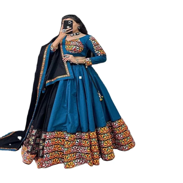 Лучшая новейшая коллекция ткани из чистого хлопка Lehenga Choli от Shree Indian Exports по более низкой цене