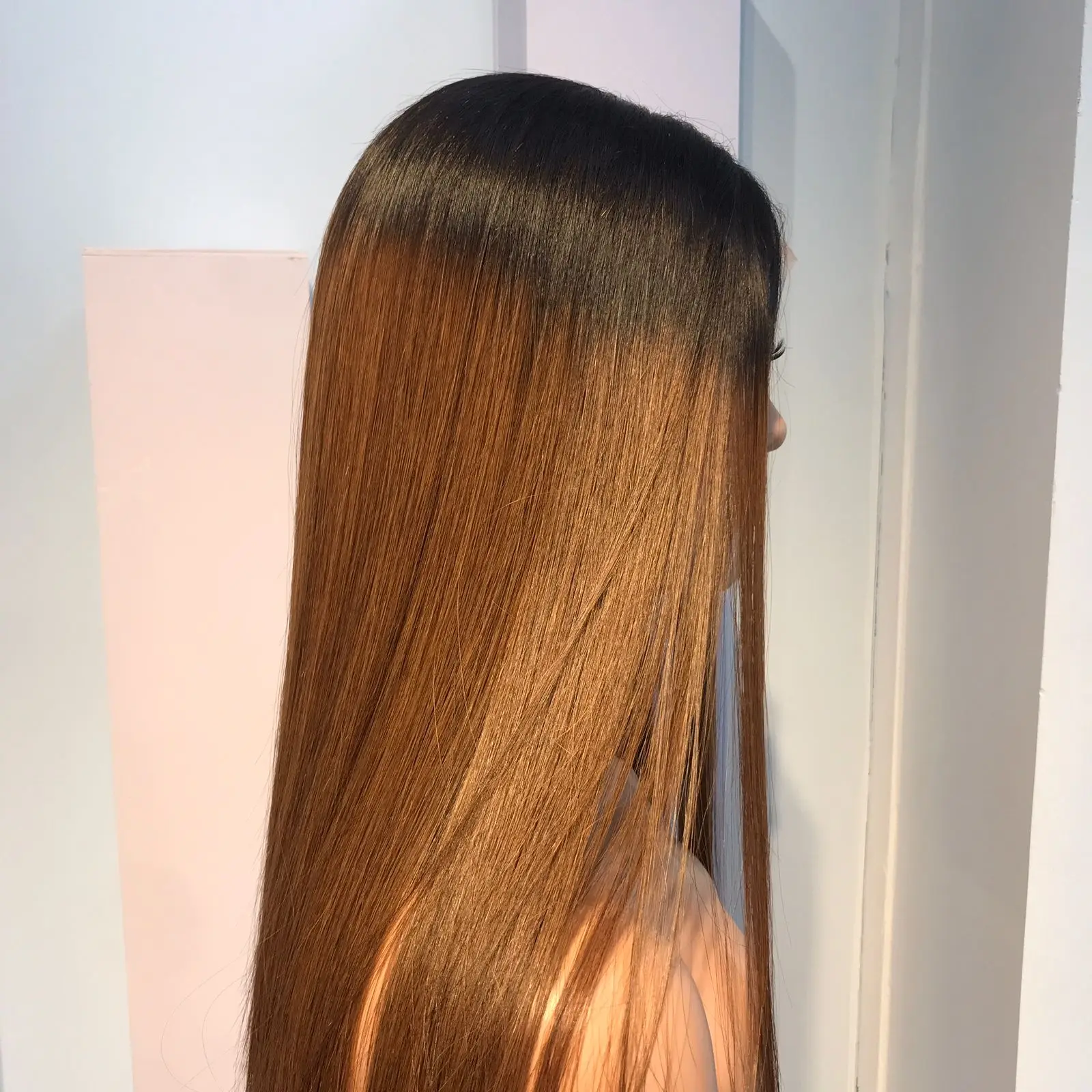 Ombre коричневые шелковистые прямые двойные 100% сырые вьетнамские дешевые человеческие волосы парики оптом для наращивания