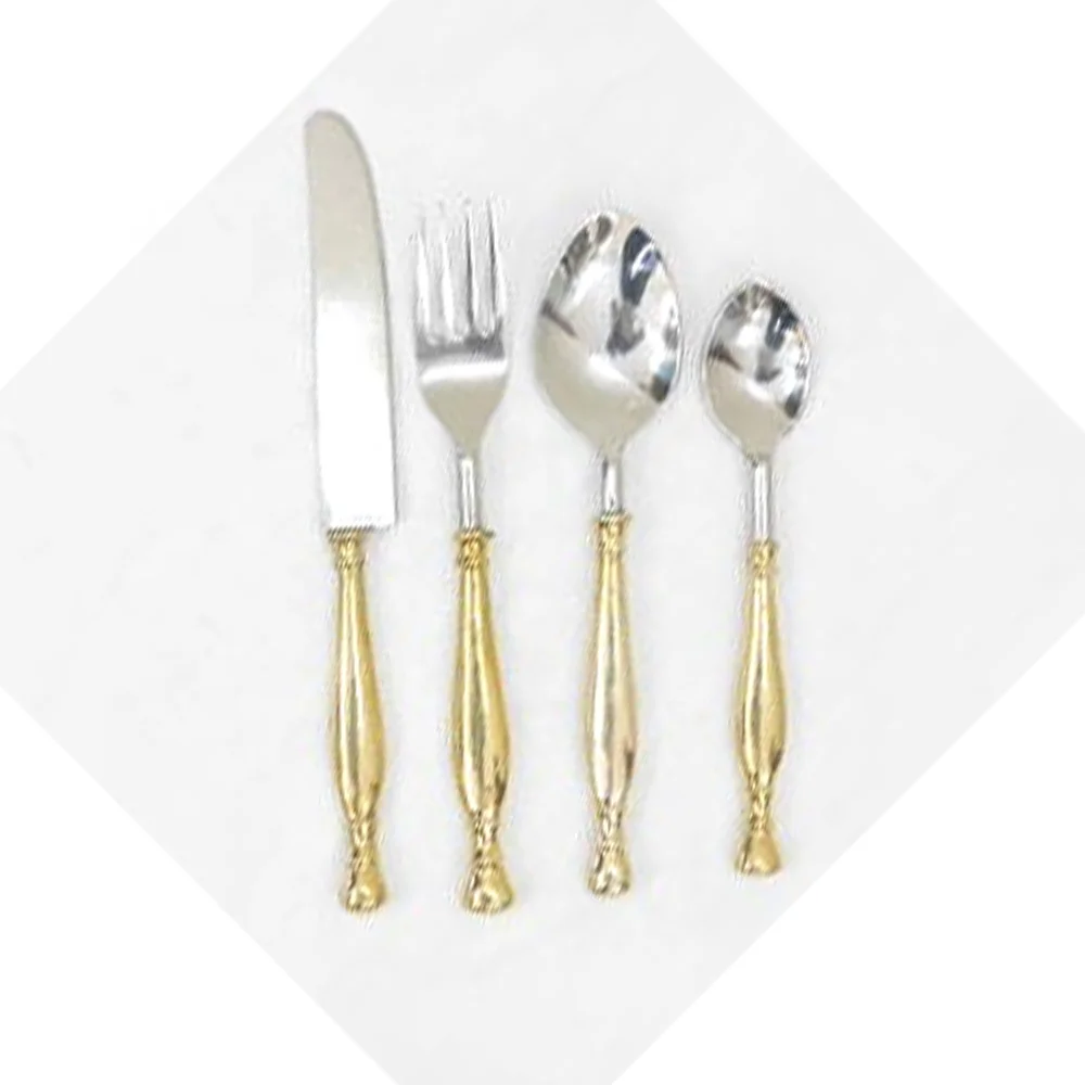 Набор серверов для салата из нержавеющей стали, роскошная тисненая ручка ручной работы, причудливая посуда для отелей и ресторанов