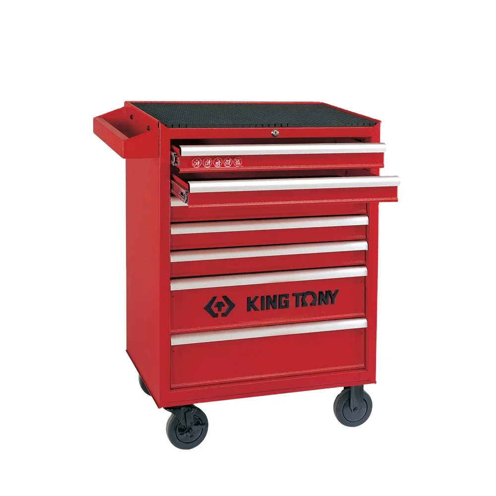 KING TONY 286 PCS Tool Trolley Set Mechanical Tool Set Metal Tool Box Set EVA Tray 934-010MRV