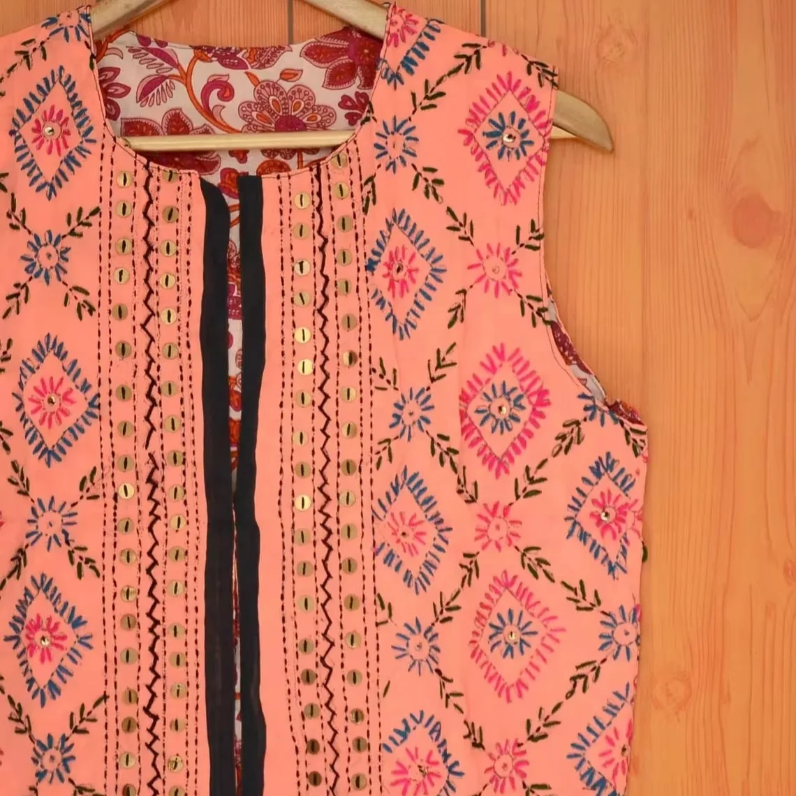 Хлопковый жилет Phulkari с вышивкой пальто куртка цветочным принтом женская одежда короткий для женщин