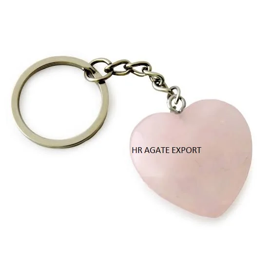 wholesale supplier natural crystals healing stone pink rose quartz pencil point gemstone bulk keychain for sale