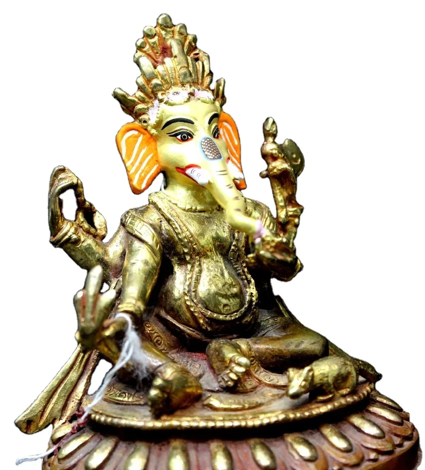 Home Decor Statue Bronze Nepal Handicraft Ganesha Figurine Top Quality Brass Religious SCULPTURE Metal Art for Sale