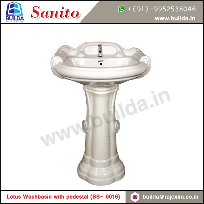 Automatic Bathroom Basins with Half Pedestal 22x16 22x18 Inches Elongated P-Trap and S-Trap Drainage Remote Control Included