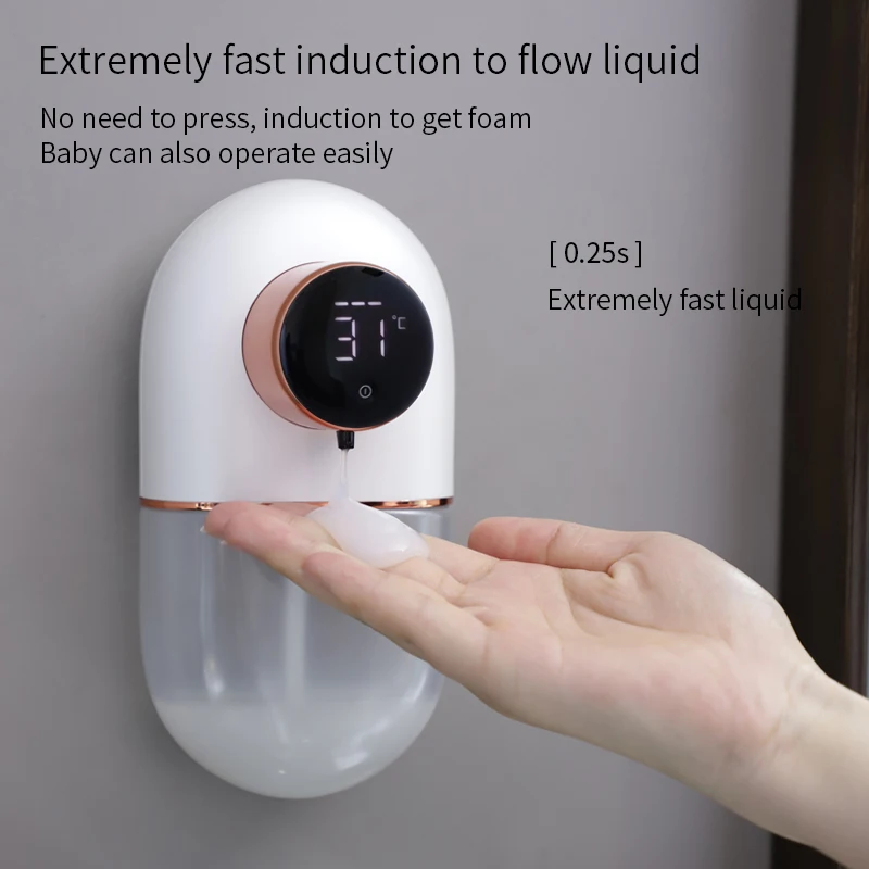 ABS Battery Electric New soap touchless sensor foam Pebble Wall Mount Automatic Dispenser Gel Rechargeable Christmas Gift